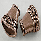 Конус Шапочки для Намистин, Металеві, Колір Мідний, 15.5х16х9мм, Отвір 4мм, 6 шт, фото 5