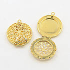 Кулон-Коробочка, Підвіска Круглий Латунь, Золото, 30х27х7мм, Отвір 2мм, 1 шт, фото 2