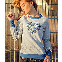 Світшот Петриківське серце (сірий колір)