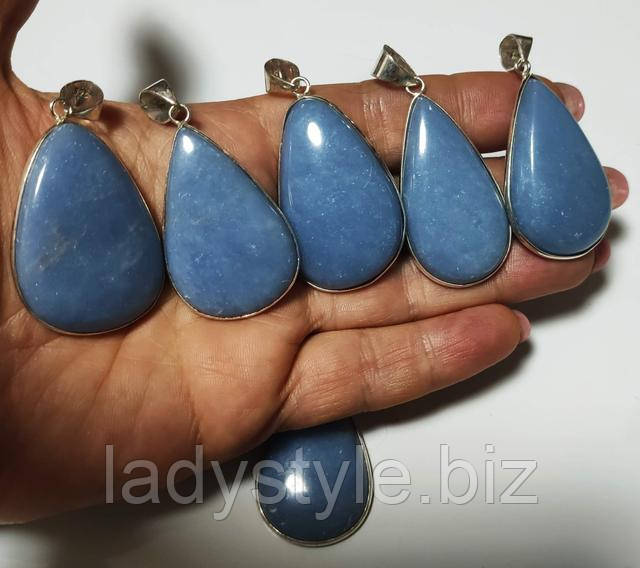 Кулон с ангелитом от студии LadyStyle.Biz серебряные украшения подарки для женщины купить браслет