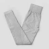 Спортивний костюм жіночий для фітнесу. Комплект безшовний рашгард, легінси, фітнес костюм, розмір M (сірий), фото 7