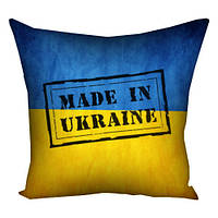 Подушка габардиновая c принтом Made in Ukraine 40x40 (4P_UKR048)