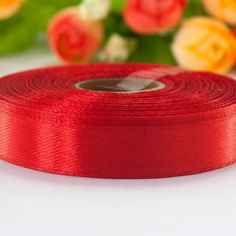 Атласна стрічка 12 мм (23 м.) червона, фото 1