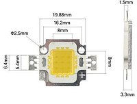 LED матрица 10W 4000K светодиод 10 ватт led 10w 9-12V для прожектора 10 ватт