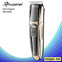 Машинка для стрижки волосся GEMEI GM-6069 - Бездротова акумуляторна машинка, тример, бритва, фото 4