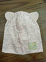 Шапка дитяча для дівчинки демісезонна "Котики", р.50-52, бежева.