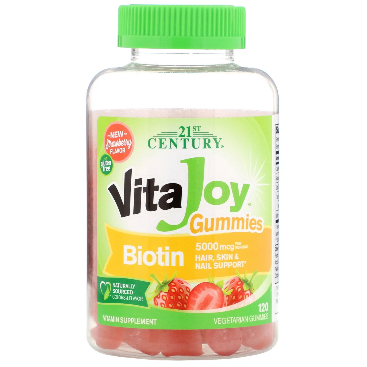 Біотин VitaJoy Biotin Gummies 5000 мкг 21st Century 120 жувальних таблеток, фото 1