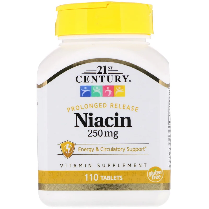 Ніацин Prolonged Release Niacin 250 мг 21st Century 110 таблеток, фото 1