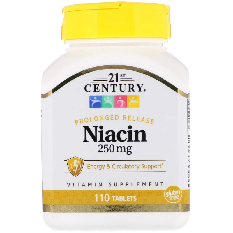 Ніацин Prolonged Release Niacin 250 мг 21st Century 110 таблеток