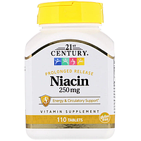 Ніацин Prolonged Release Niacin 250 мг 21st Century 110 таблеток