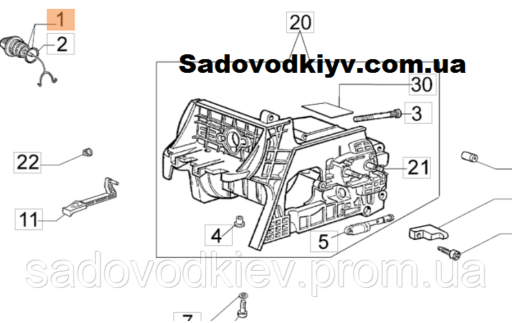 Пробка (передня) оливаба для бензопилки Oleo-Mac 936, 940 (50052005R)