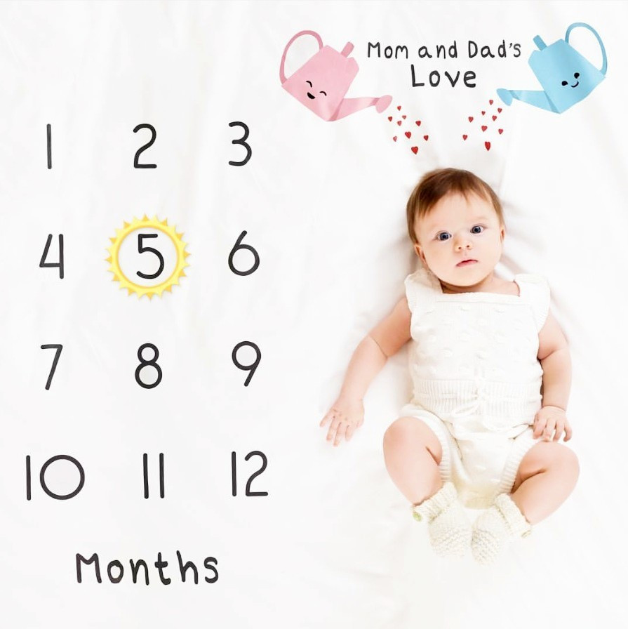 Фотопелюшка/фотофон 12 місяців для перших фотосесій малюка Baby Pictures поливання (ВР-21437)