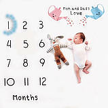 Фотопелюшка/фотофон 12 місяців для перших фотосесій малюка Baby Pictures поливання (ВР-21437), фото 7