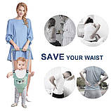 Віжки ходунки повідець для дітей 2в1 з двома типами кріплень BABYKLI зелений песик (BW-21322), фото 7