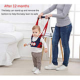 Віжки ходунки повідець для дітей 2в1 з двома типами кріплень BABYKLI синя сова (BW-21310), фото 6