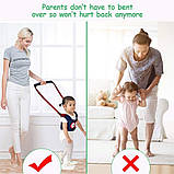 Віжки ходунки повідець для дітей 2в1 з двома типами кріплень BABYKLI синя сова (BW-21310), фото 8