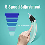 Аспіратор для носа з акумулятором/ соплевідсмоктувач із 5 рівнями всмоктування і 2 насадками Nasal Aspirator, фото 5