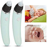 Аспіратор для носа з акумулятором/ соплевідсмоктувач із 5 рівнями всмоктування і 2 насадками Nasal Aspirator, фото 9