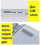 Підставка для ноутбука охолоджувальна з регулюванням швидкості та висоти / 2 вентилятори/2 USB-порти/підсвітка, фото 8