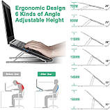 Підставка для ноутбука 11-15,6" настільна з регулюванням кута нахилу P1-Pro чорна (GS-20541), фото 6