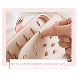 Скринька для прикрас із двома відділеннями та знімними внутрішніми перегородками Jewelry Organizer рожева, фото 7