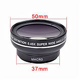 Лінза для телефона універсальна 2 в 1: об'єктив 0.45× ширококутний з 12.5× макрооб'єктивом на кліпсі Phone, фото 4