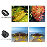 Лінза для телефона універсальна 2 в 1: об'єктив 0.45× ширококутний з 12.5× макрооб'єктивом на кліпсі Phone, фото 8