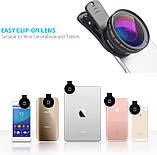Лінза для телефона універсальна 2 в 1: об'єктив 0.45× ширококутний з 12.5× макрооб'єктивом на кліпсі Phone, фото 9