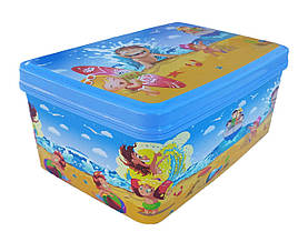 Прямокутний контейнер з кришкою 3,5 л (18x25x10 см) Пляж (ELIF Plasti)