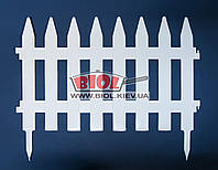 Декоративный забор для газона (10 секций, общая длина 4,6м, высота 28см) (цвет - белый) ММ-пласт GAR1