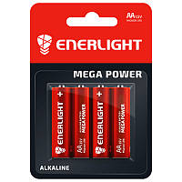 Батарейка щелочная Enerlight Mega Power LR6 AA пальчиковая (блистер)