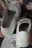 Mante white! Брендові шкіряні білі жіночі туфлі на липучках кросівки сліпони кеди 40 розм, фото 4