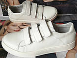 Mante white! Брендові шкіряні білі жіночі туфлі на липучках кросівки сліпони кеди 40 розм, фото 7