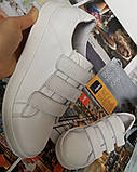 Mante white! Брендові шкіряні білі жіночі туфлі на липучках кросівки сліпони кеди 40 розм, фото 8