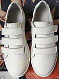 Mante white! Брендові шкіряні білі жіночі туфлі на липучках кросівки сліпони кеди 40 розм, фото 10