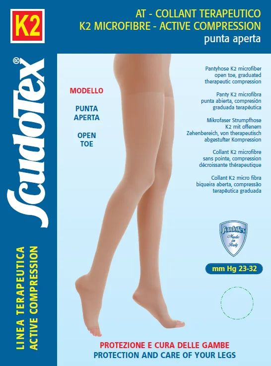 Компресійні колготи К2 мікрофібра без миска, код 442 CE SCUDOTEX клас мм Hg 23-32 (Італія), фото 1