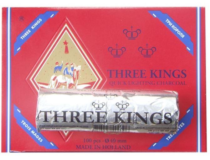 Уголь для кальяна таблетированный «Три короля» (диаметр 40 мм) - фото 1 - id-p1269890141