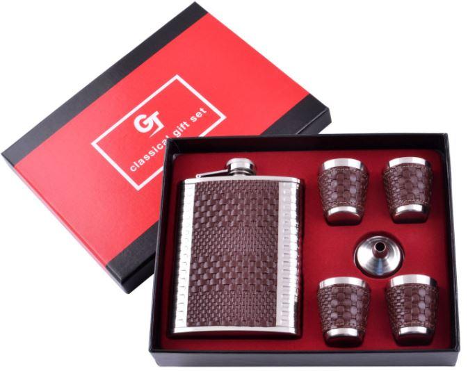 Подарунковий набір із флягою (Шкіра) NoGT-18-8