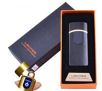USB зажигалка в подарочной упаковке Lighter (Спираль накаливания) №HL-43 Black