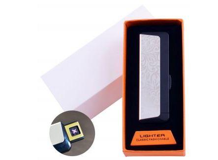 Електроімпульсна запальничка в подарунковій упаковці Абстракція (Подвійна блискавка, USB) №HL-61-1