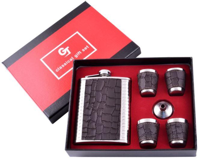 Подарунковий набір із флягою (Шкіра) NoGT-18-9