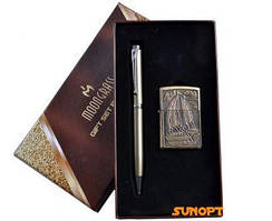 Подарунковий набір Moongrass 2в1 Запальничка, Ручка AL-307