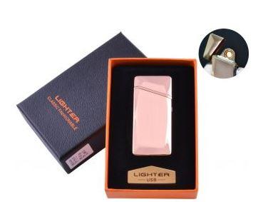 USB запальничка в подарунковій упаковці (Спіраль розжарювання) №HL-25 Gold