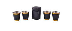 Похідні чарки з неіржавкої сталі Україна (4 шт) PQ-15 Black
