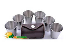 Чарки у шкіряному чохлі (6 шт.) JB-03