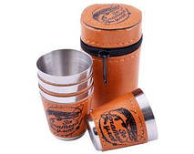 Чарки у шкіряному чохлі За багатий улов (4 шт.) NoPM-20-1