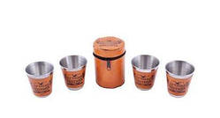 Чарки у шкіряному чохлі Найкращий Мисливець (4 шт.) NoPM-21-2