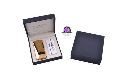 Електроімпульсна запальничка в подарунковій коробці Lighter (USB) №5007 Gold