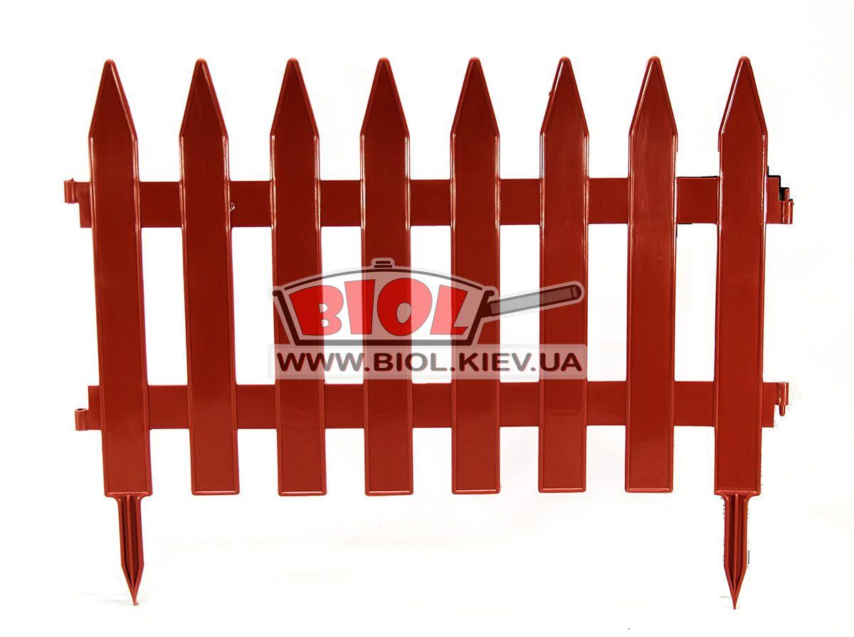 Декоративный забор для газона (10 секций, общая длина 4,6м, высота 28см) (цвет - терракот) ММ-пласт GAR2 - фото 2 - id-p1269885289