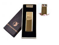 USB зажигалка в подарочной упаковке (Две спирали накаливания) №4863 Золото